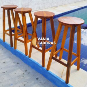 Banco Alto de Madeira 75cm