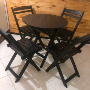 Conjunto Mesa Redonda Dobrável 70cm