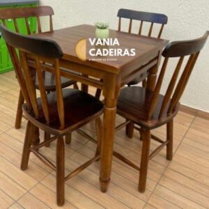 Conjunto Mesa Country 80x80 com 4 Cadeiras