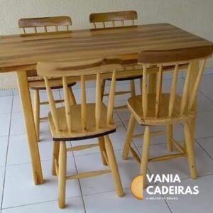 Conjunto Mesa Country 1,20x70 com 4 Cadeiras