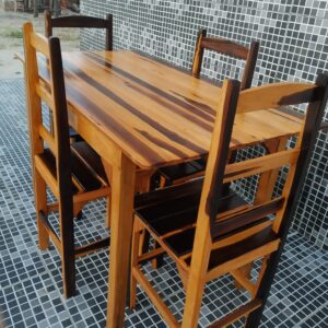 Conjunto Mesa Cozinha 1,20x70 com 4 Cadeiras